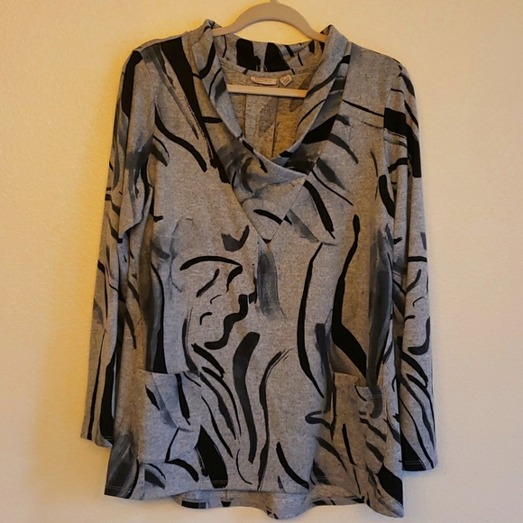 LOGO by Lori Goldstein Tops - Cowl Neck Sweater Knit Top